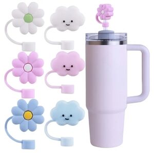 6pcs Cloud Flower Straw Cover Cap toppers for Stanley Cup 30 40 oz, 0.4in 10m
